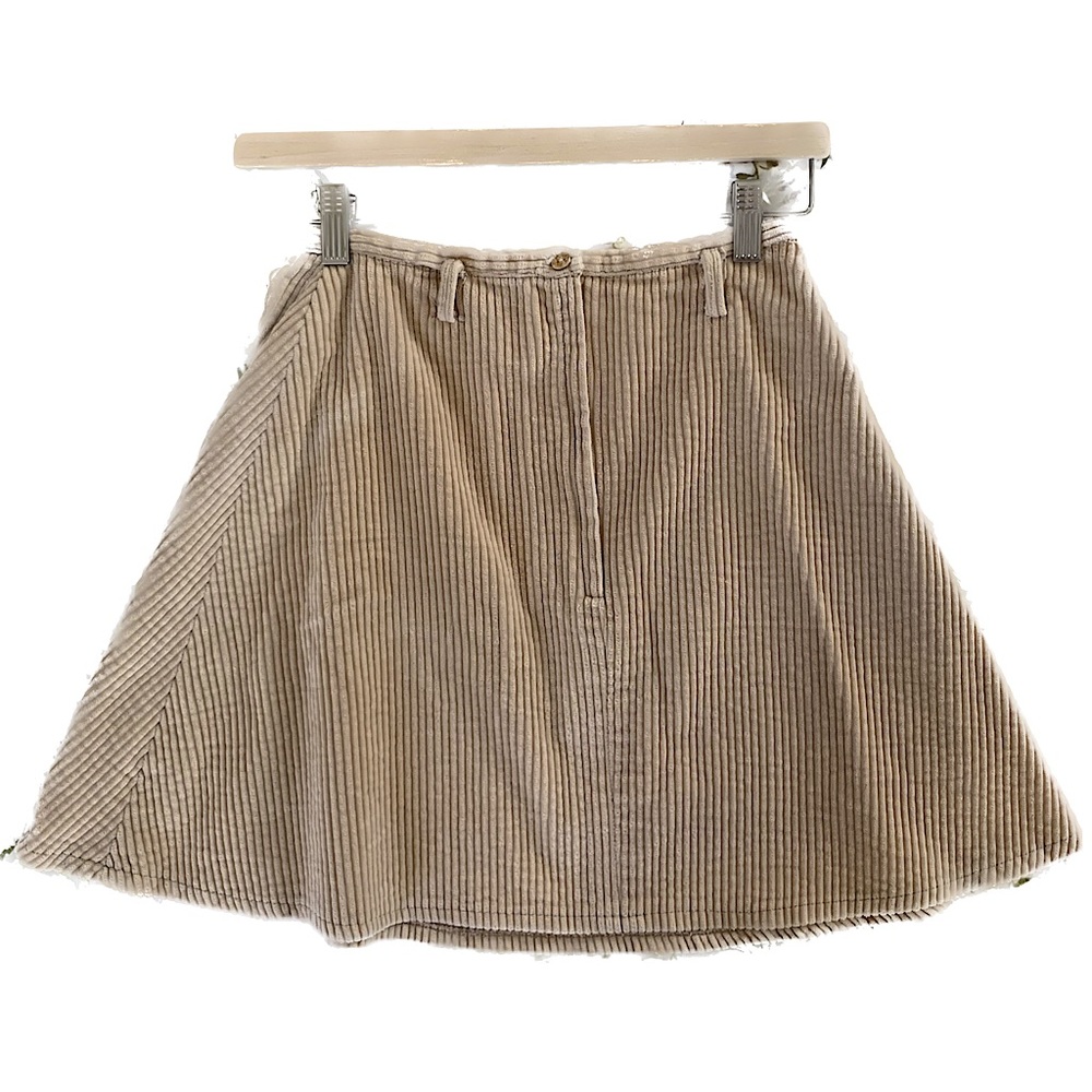 Vintage Corduroy Beige Mini Skirt